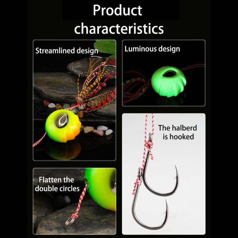 Sliding Kabura Jig for Snapper Fishing Accessories Kabura Jig Head with Hook Artificial Jigging Fishing Lure Baits