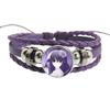 Sewerslvt Schizofrenia Dnb Cover Album Cartoon Creative Button Rope Button Purple Leather Bracelet Jewelry Charm Fans Gift