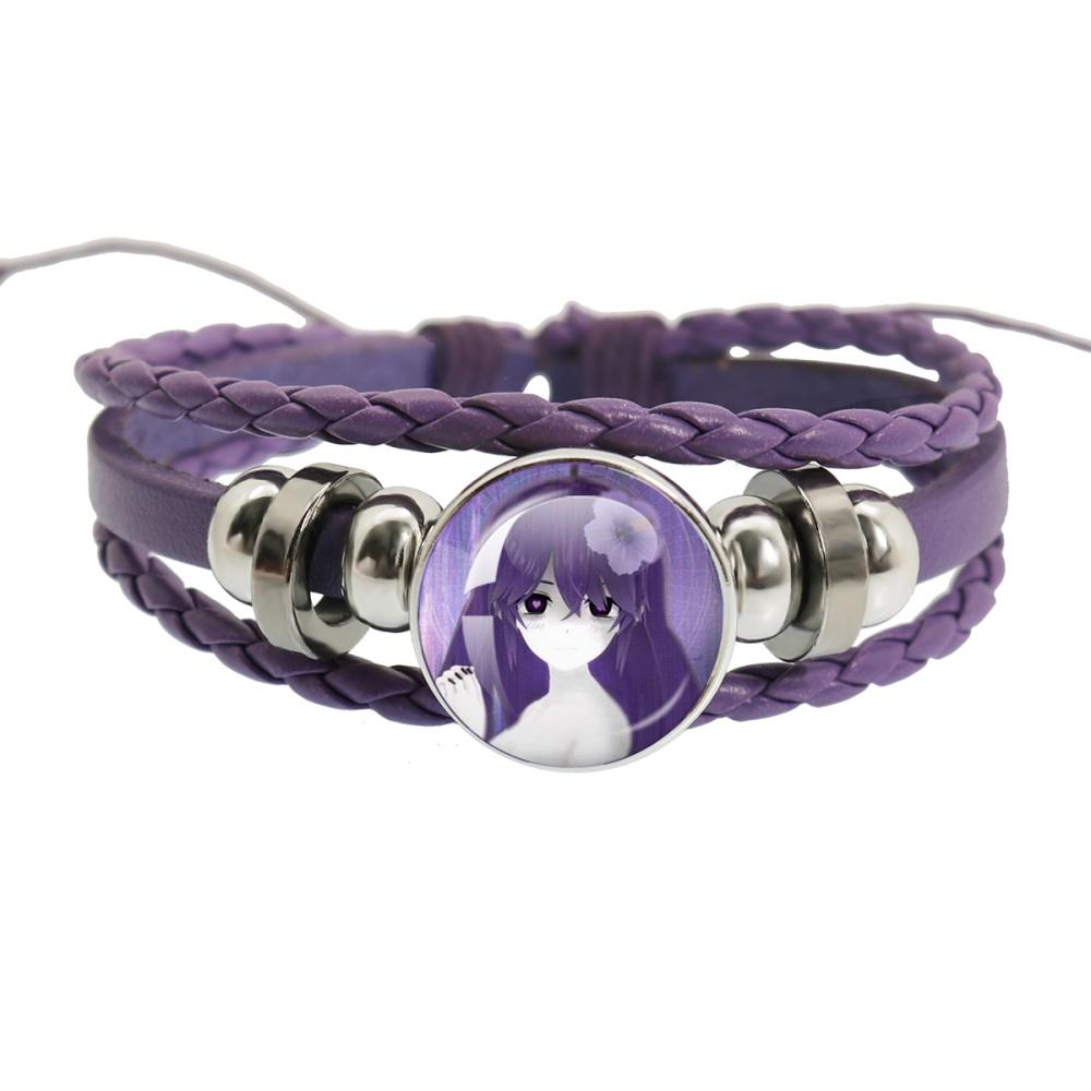 Sewerslvt Schizofrenia Dnb Cover Album Cartoon Creative Button Rope Button Purple Leather Bracelet Jewelry Charm Fans Gift