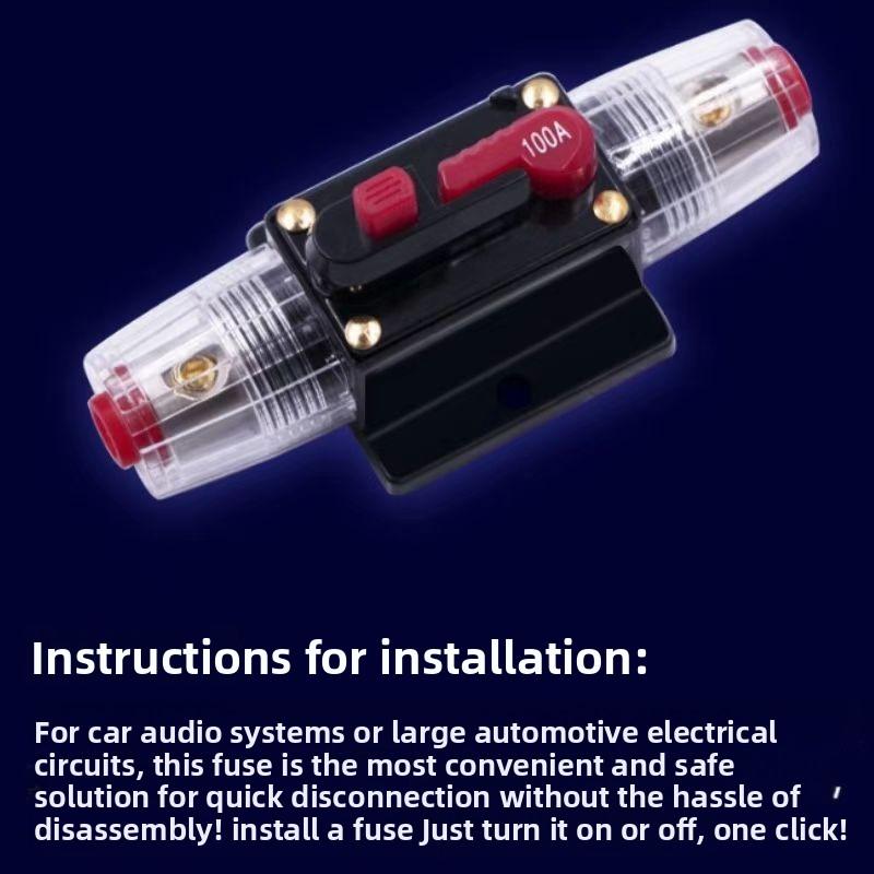 24V 12V 60A/100A Car Battery Fuse Automatic Reset Audio Stereo Amplifier Fuses Overload Protection Adapter Auto Accessories