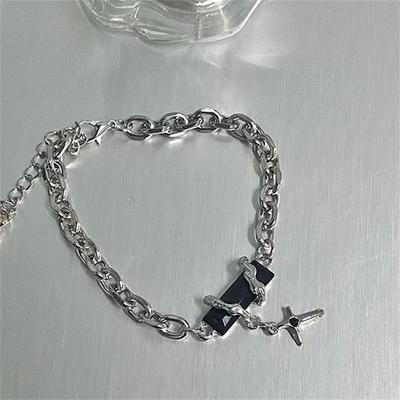 Exquisite Zircon Star Charm For Women Men Punk Style Star Silver Color Chain Adjustable Bracelet Jewelry Accessories