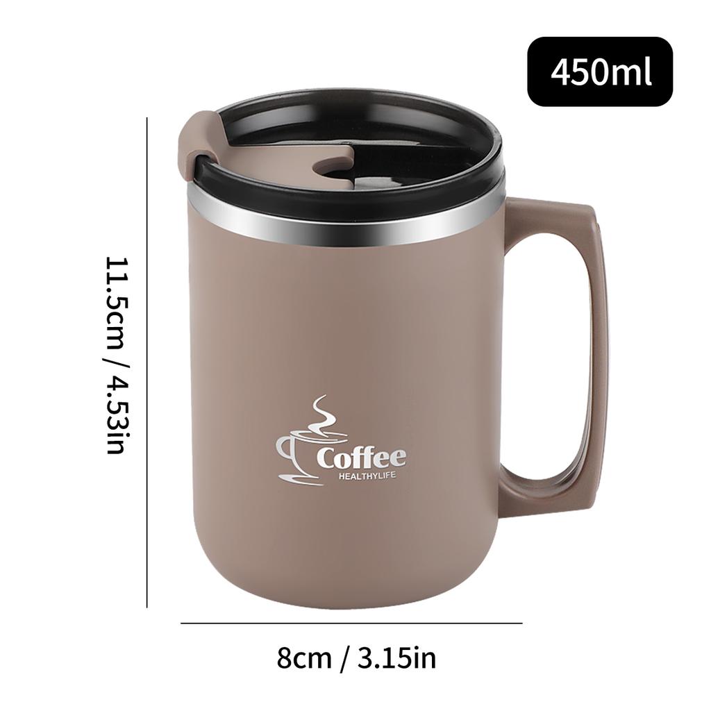  Stainless Steel Double Wall Insulated Thermos Coffee Mug with Handle Portable Water Cup For Cold And Hot Beverages
