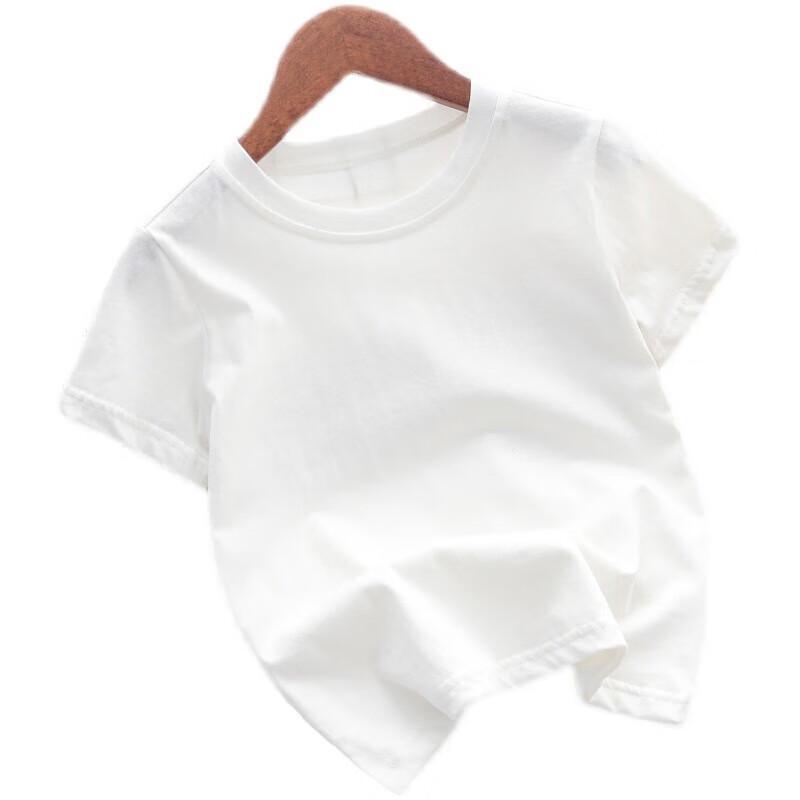Xun Zhanying Unisex Kids  Pure Cotton Short Sleeve T-Shirt 130