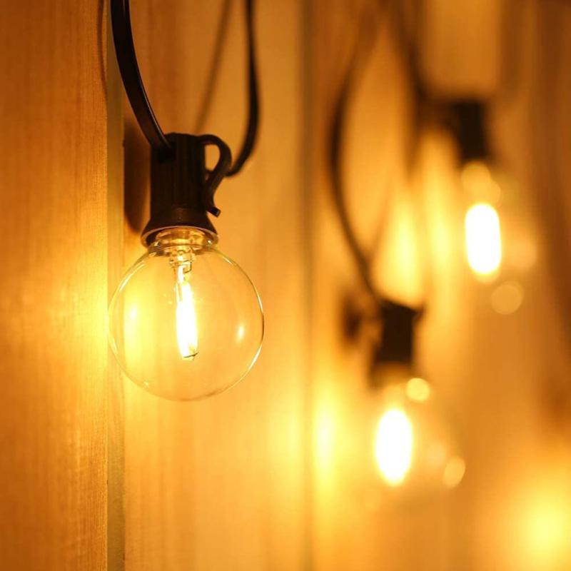 G40 Led String Lights E12 Outdoor Garden 25 Bulbs Fairy Lights For Party Garden Balcony Patio Yard