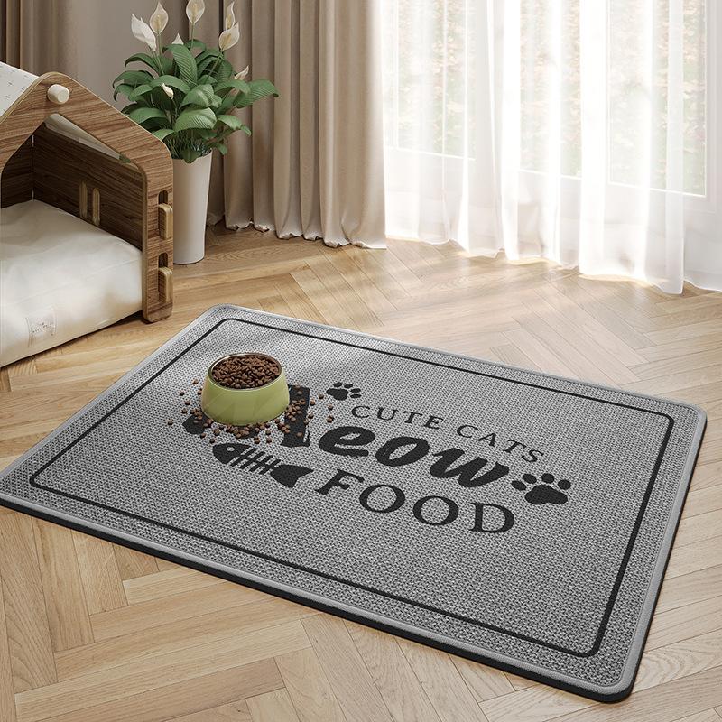 

Premium Linen Pet Feeding Mat for Cats & Dogs - Absorbent Woven Resting Bed with Non-Slip Backing, Washable Floor Mats 35x50cm