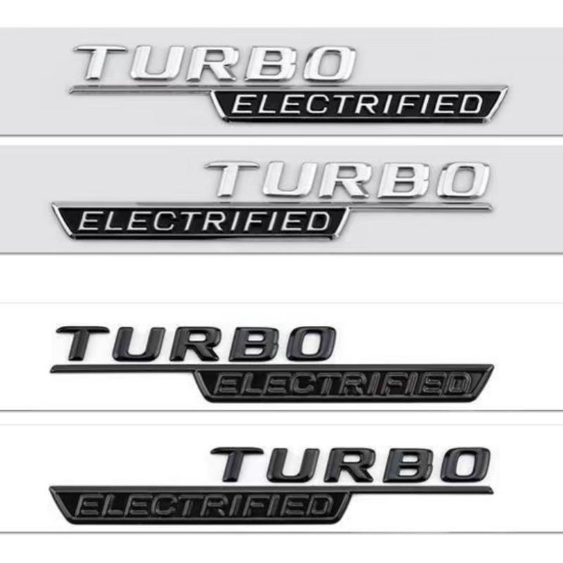 3D New Turbo_electrified Turbo-ELECTRIFIED Underline ABS Emblem for Mercedes Benz Amg C43 2022 Car Fender Nameplate Logo Sticker BB1