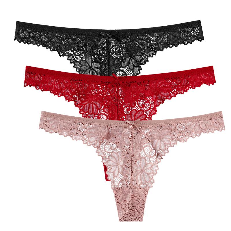 Lace Panties Women Seamless Briefs Soft Lingerie Low-rise Hollow Underwear Tempting Thongs Female Underpants