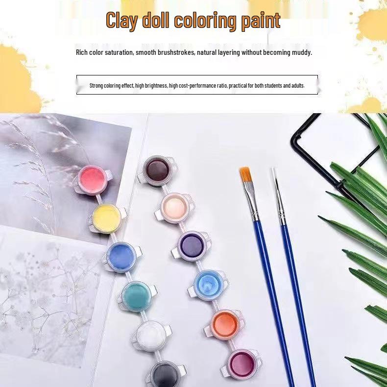 Acrylic Highlight Paint Set: 12 Colors for DIY Plaster Doll Graffiti and Children's Painting