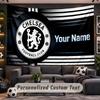 Chelsea FC Personalized Tapestry Support Custom Name, Wall Art Home Decoration