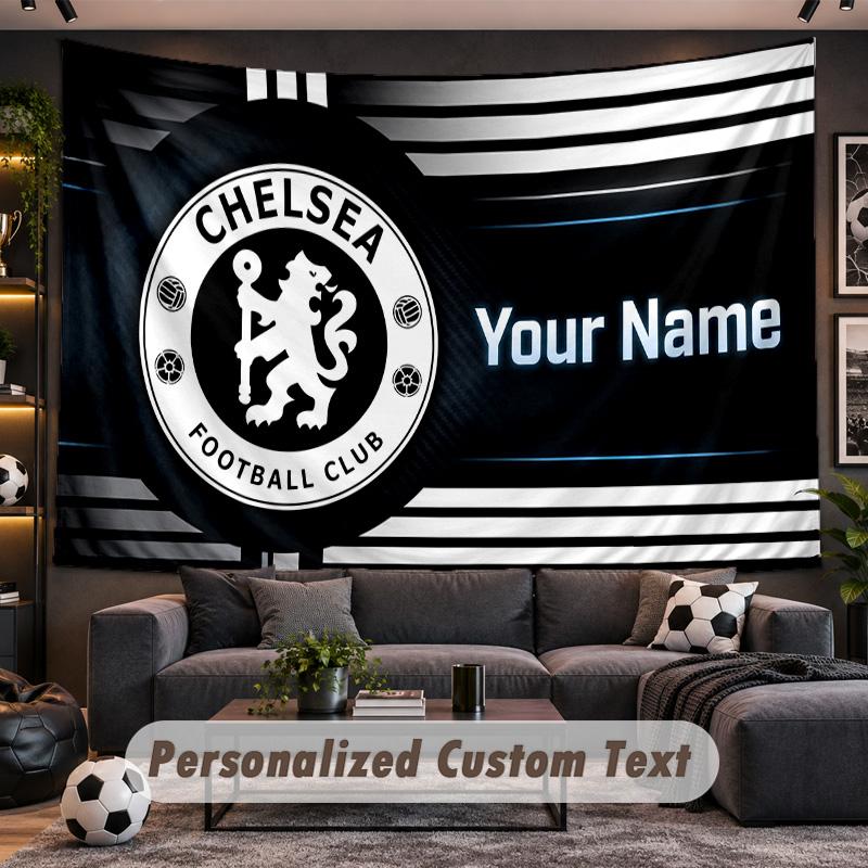 Chelsea FC Personalized Tapestry Support Custom Name, Wall Art Home Decoration