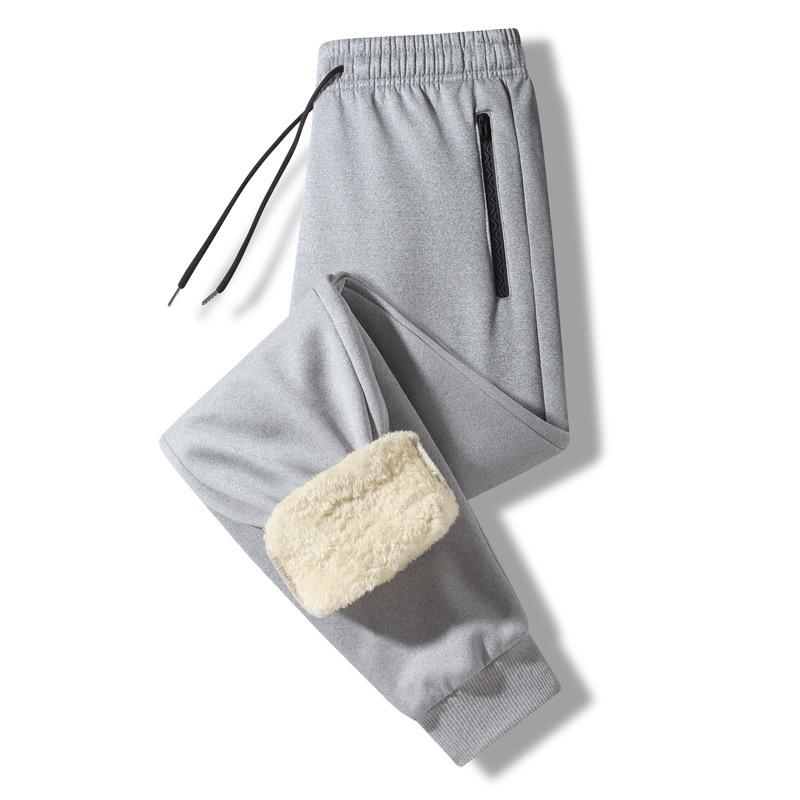 

Брюки хлопковые с плюшевой подкладкой Зимние мужские больших размеров Свободные спортивные повседневные брюки Теплые брюки из овечьей шерсти 5XL