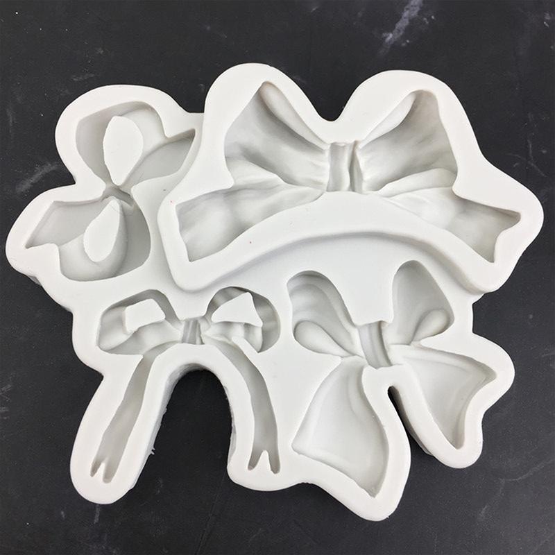 

1 Pcs 4-Hole Bow Bowknot Silicone Cake Baking Mold Sugarcraft Chocolate Cupcake Baking Mould Fondant Cake Decorating Tools 1pcs