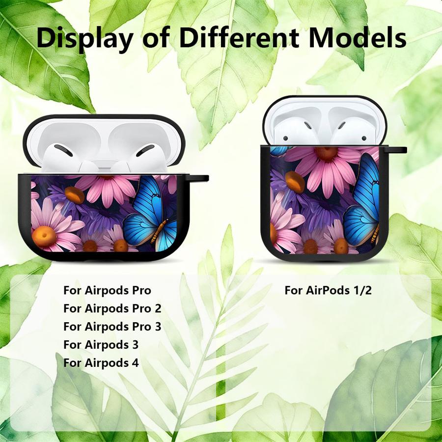 Case For Airpods Pro3 2 Pro2 Pro 1 3 4 Earphone Cases Cover Daisy Flowers Butterfly