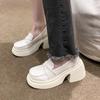Fashion 2025 New Platform Loafers Women Lolita Mary Janes Casual Pumps Pu Leather High Heels Non Slip Oxford Shoe Autumn Boots Plus Size