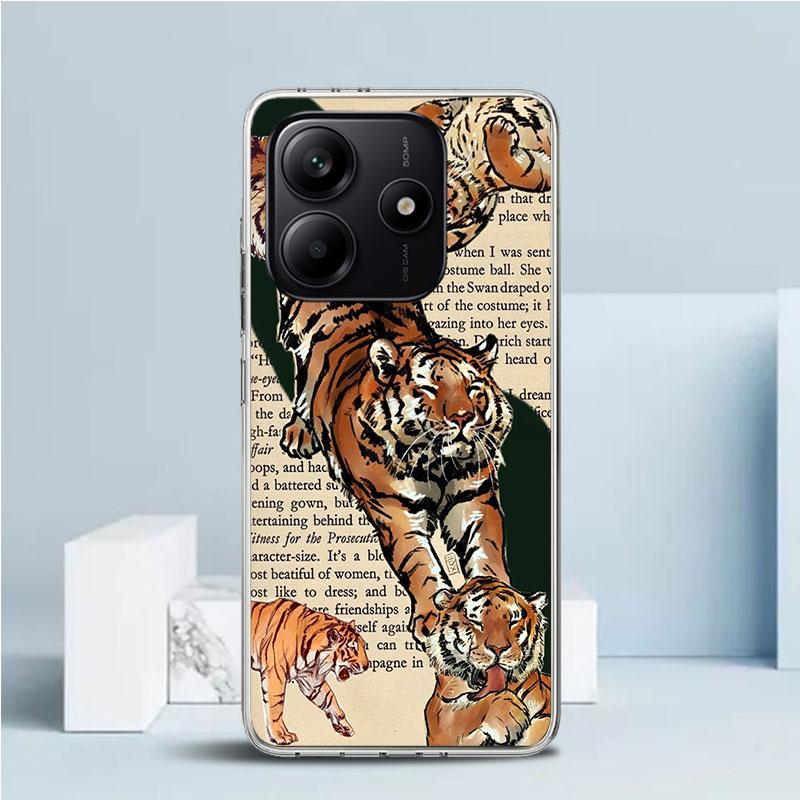 Hochwertige Tiger-Muster-Kunst Weiche Hülle für Xiaomi Redmi Note 15 14 13 12 Pro Plus Handyhülle 14S 11S 11T 11E 10S 10 4G Muster Sh