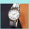 Fashion Plaid Student Watch With Quartz Movement For Casual Women