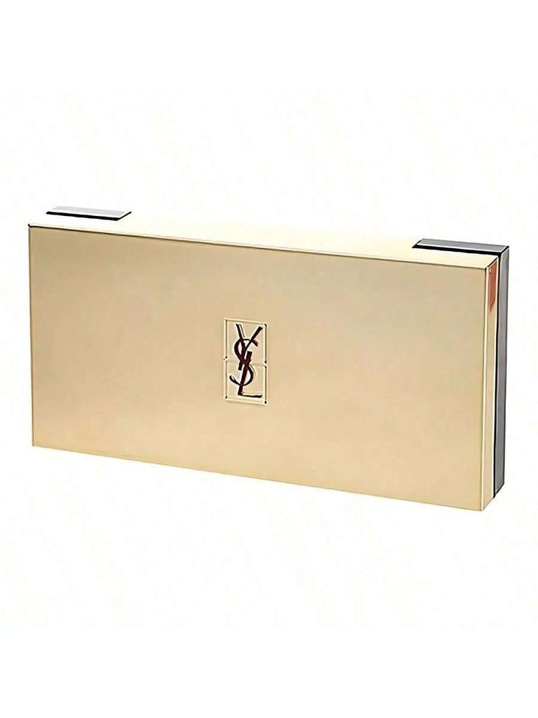 YSL Women's Golden Storage Case with Built-in Mirror, Portable for Easy Touch-ups
