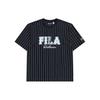 Striped Logo Print Round Neck Short Sleeve T-Shirt Men Tops Legendary-Blue T11M322101F-NV