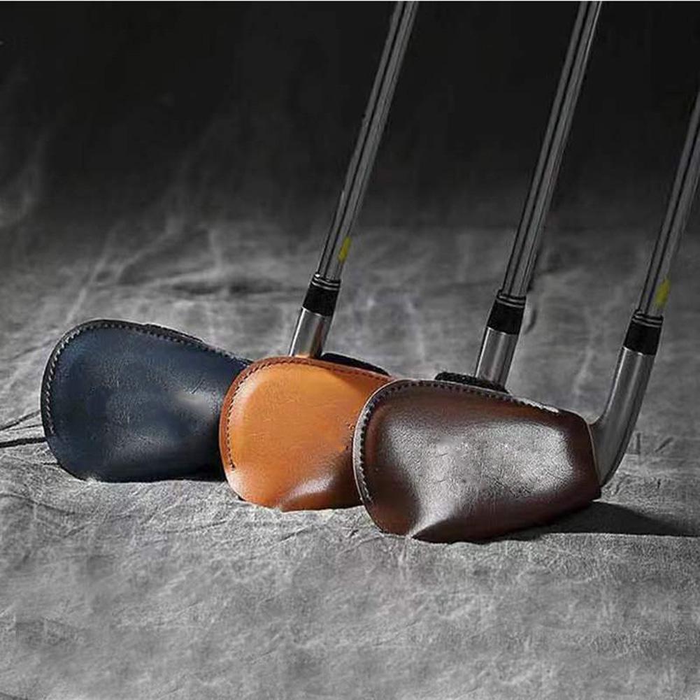 Portable Golf Head Covers Golf Accessoires Lightweight Golf Head Leather Cover for Golfers