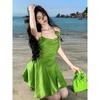 Unique and Beautiful Neck-hanging Chic Suspender Dress for Women's Summer Small Man Looking Thin Pleated Holiday Seaside Beach Skirt