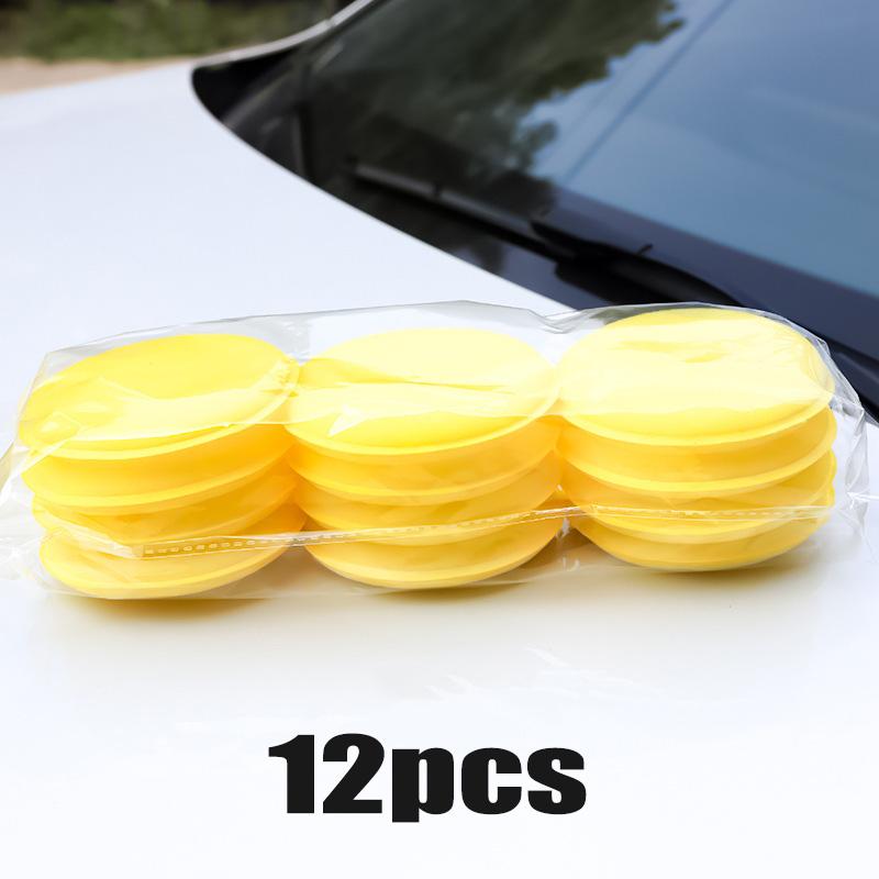 Car Waxing Sponge Pad Polish Foam Applicator Car Round Waxing Polish Sponges High Density Auto Detailing Accessories Tools 100mm