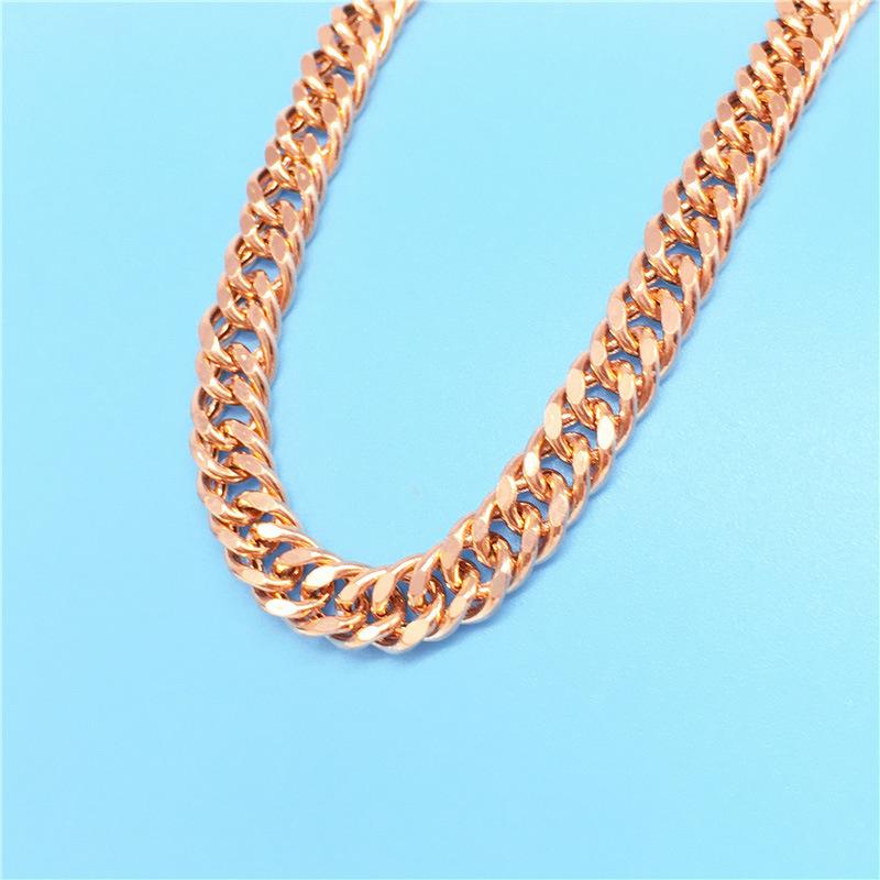 585 Purple Gold Simple And Delicate Plate Chain Bracelet Color Gold Plated Rose Gold Jewelry Personality Trend