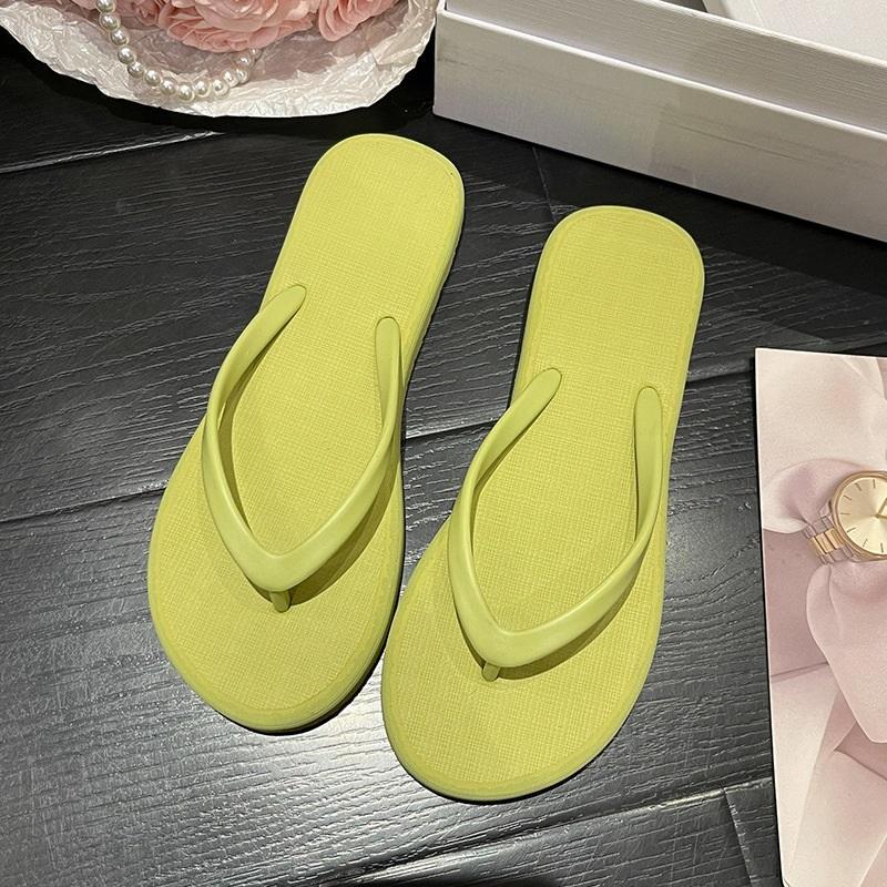 Flip-flops For Women, Macaron Color Matching, Non-slip Simple Slippers, Solid Color Flip-flops, Seaside Beach Sandals