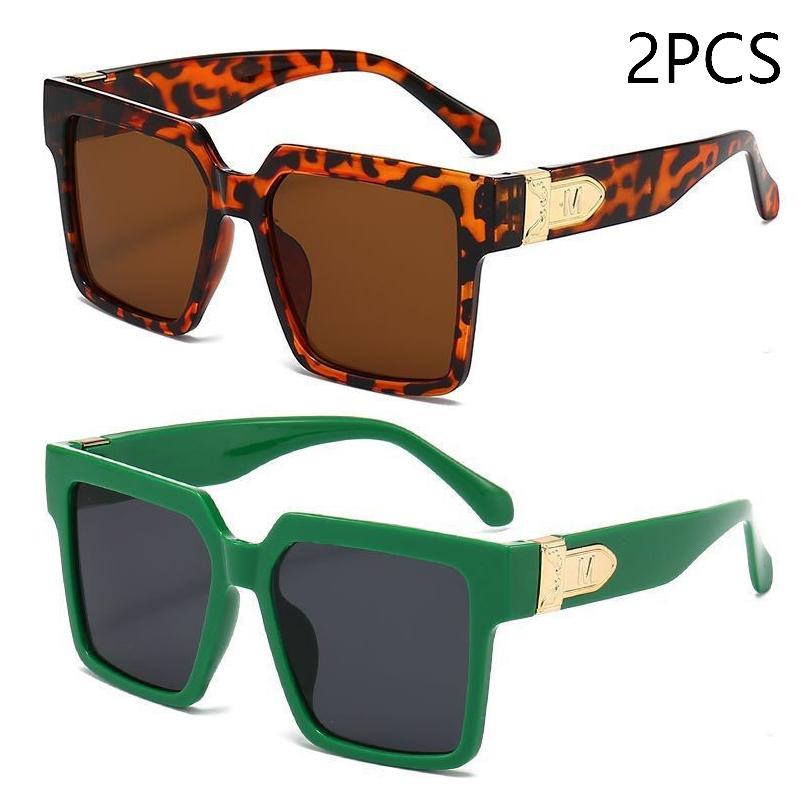 New Luxury Brand Designer Square Oversized Sunglasses Men Women Fashion Thick Frame Glasses Mens UV400 Male Celebrity