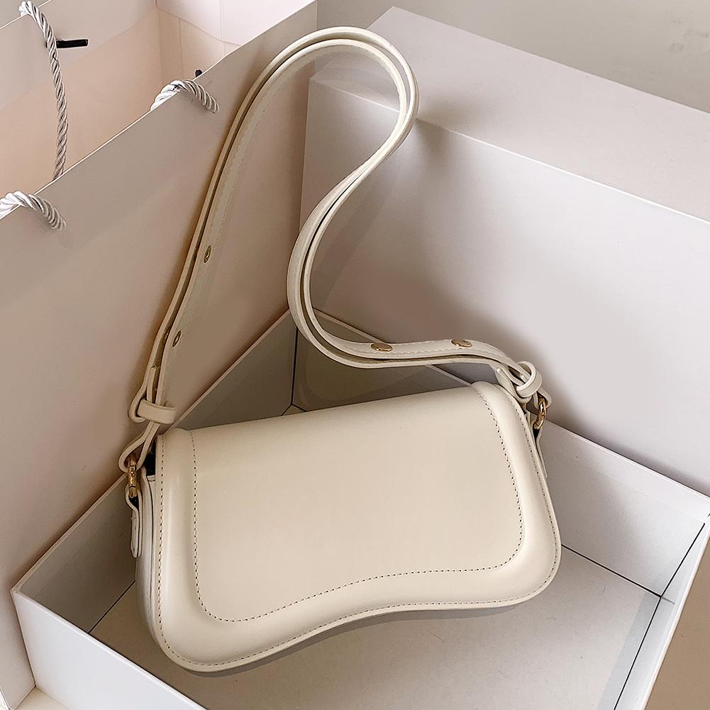 

Women Leather Handbag Versatile Small Hobo Bag Casual Trendy Crossbody Bag Flap Girl Sling Purse белый