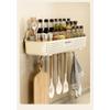 Kitchen rack, home bathroom, no punching, wall-mounted condiment multi-purpose sink drain storage rack