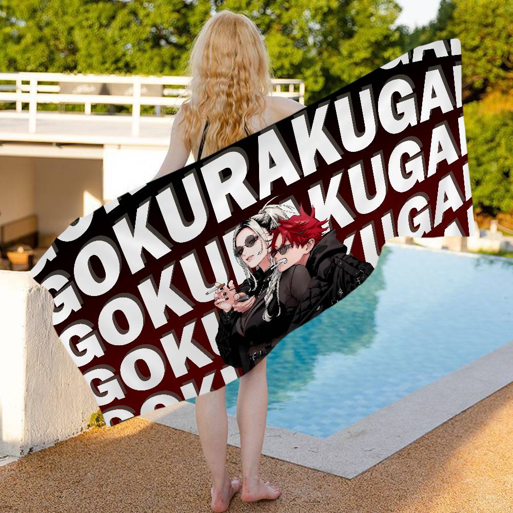 Anime G-GokurakugaiS Microfiber Blanket Quick Drying Beach Towels Oversized Printing Super Absorbent Pool Towel Blanket