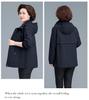 2026 Stylish Mid-Length Windbreaker Jacket for Middle-Aged and Elderly Mothers, Plus Size, Slimming, Spring/Autumn Wear