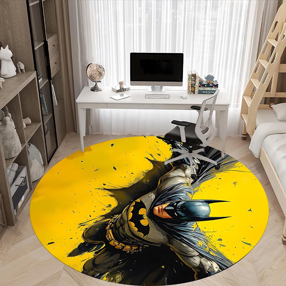 1pc Batman Mask Office Round Area Rug, Under Office Chairs Bedroom Living Room Home Decor, Room Deco, Available In Various Sizes