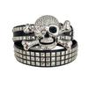 Subculture Gothic Rivet Belt, Punk Skull Rhindiamond Belt, Men's and Women's Street Dance Belt