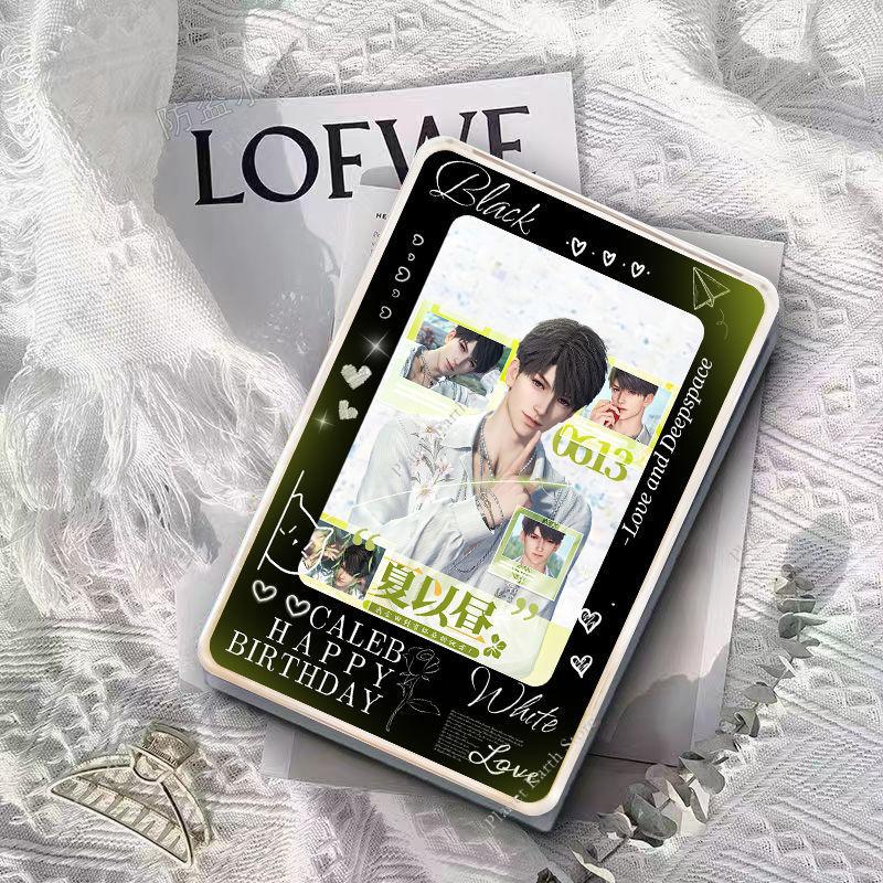 1/5/6Pcs/Set Love and Deepspace - Caleb Happy Birthday Gift Set Key Chain Badge KeyChain Quicksand Mahjong Postcard Fans Gifts