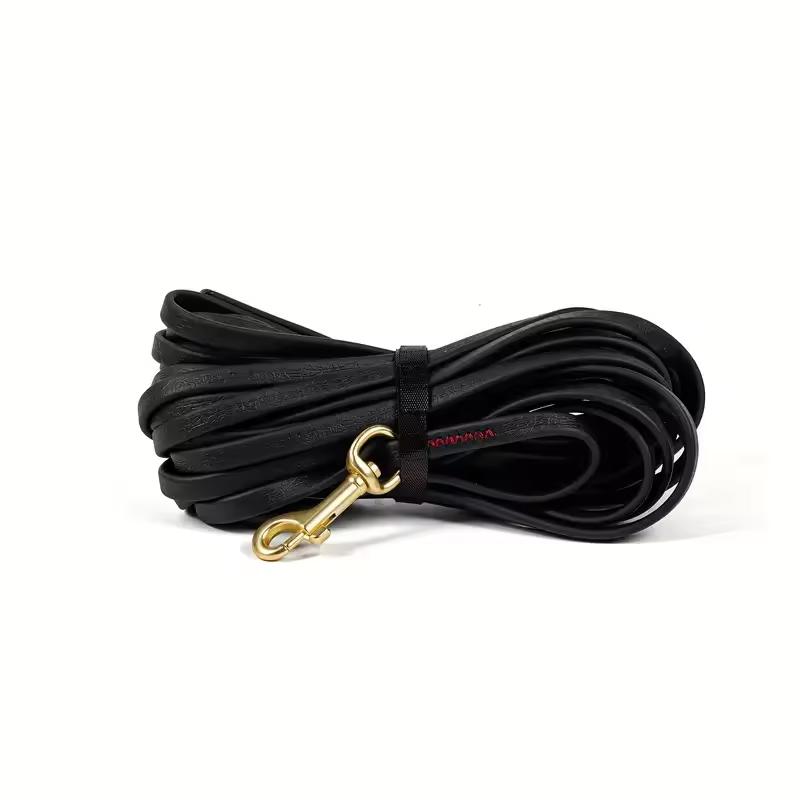 Correa para Perro de PVC Impermeable de Alta Resistencia Resistente a Mordeduras 1.5-9M Cuerda de Entrenamiento para Perros Pequeños Medianos Grandes Mango Antideslizante 7 Colores (black,XL)