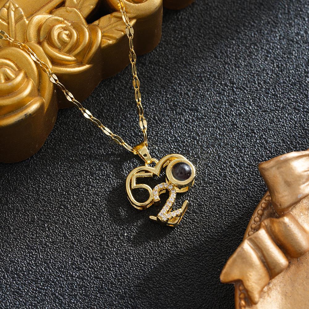 "I Love You" Multilingual Projection Necklace - Women's Clavicle Chain Jewelry