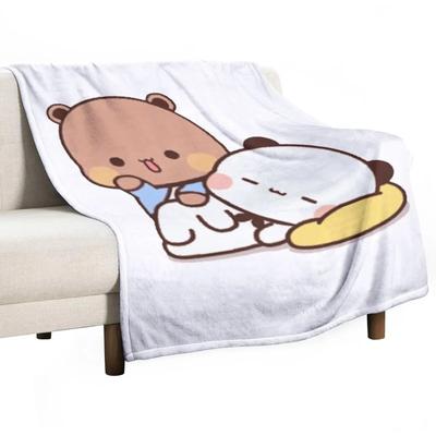Panda And Brownie Bear Couple Throw Blanket Cute Blanket Plaid Blanket For Baby