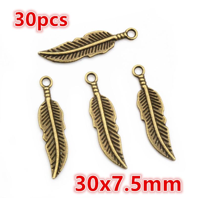 3-50pcs Alloy Metal Feather Charms Pendant for Necklace Keychain Earrings DIY Jewelry Making Accessories Findings