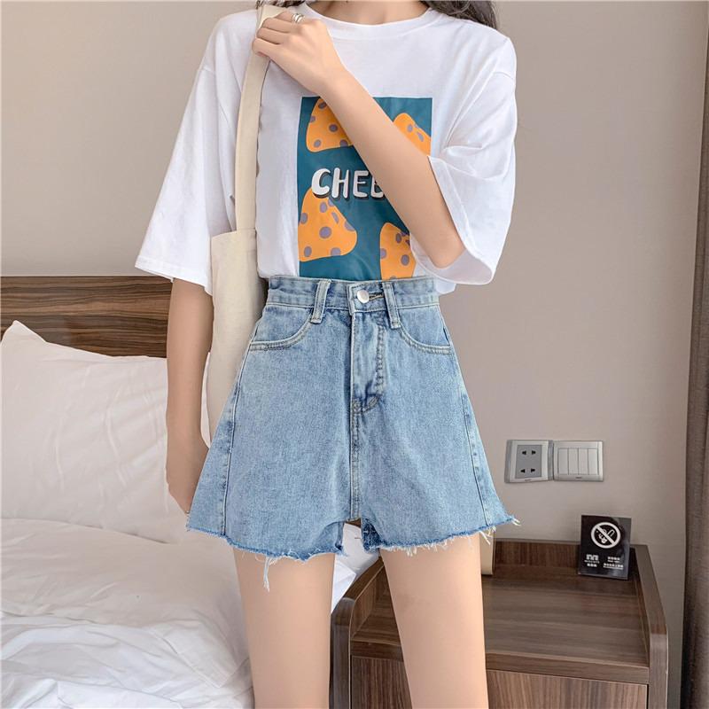 

Women s High Waist A-line Denim Bermuda Shorts - Summer Slimming Loose Fit 2XL