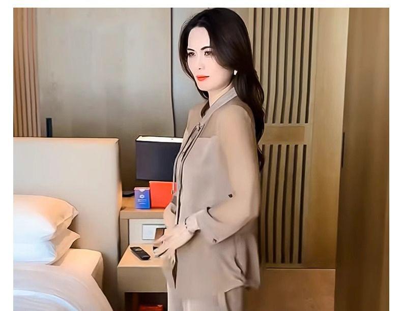 2025 Summer Women's Chic Two-Piece: Frog Button Shirt & Wide-Leg Pants