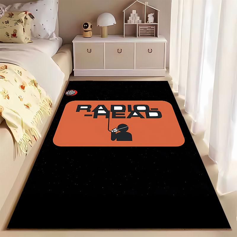 Radiohead Text Design Carpet suitable as a non-slip mat for the living room or bedroom sofa