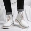 Men High Top Boots Thick Soled Solid Color Lace Up Bare Boots Comfortable Casual Men Boots Sizes 38-46