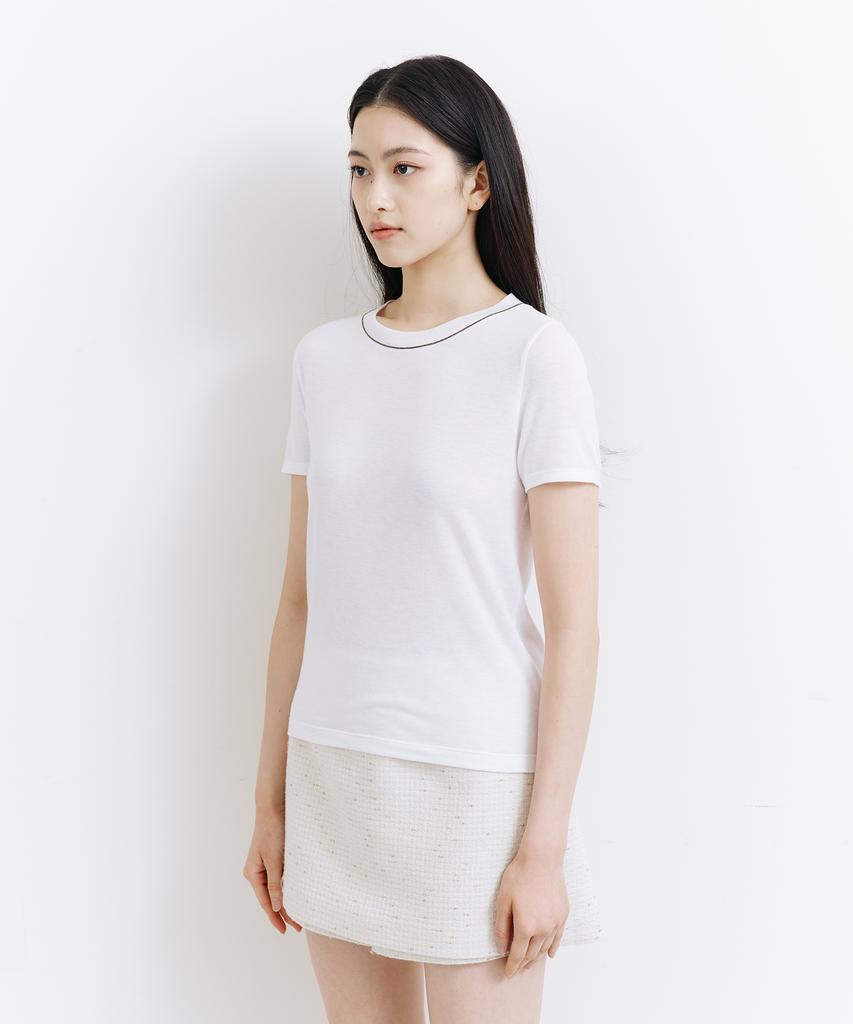Lapineatteullie Basic Sheer T-Shirt White