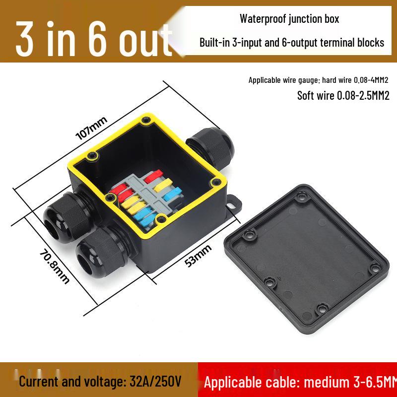 Boîte de jonction de terminal étanche IP68 pour usage extérieur, submersible et étanche à la pluie, idéale pour les lampadaires.