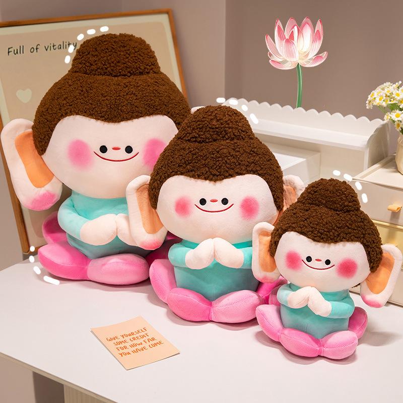 Buddha Little Companion Doll Yungang Grottoes Lotus Buddha Plush Toys Creative Doll Travel Souvenir Children's Gift