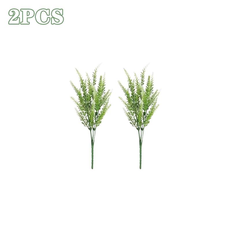 2-16PCS 5 Prong Lavender Artificial Flowers UV Resistant Fake Plant for Outdoor Garden Decor Faux Plastic Flower Home Decoration