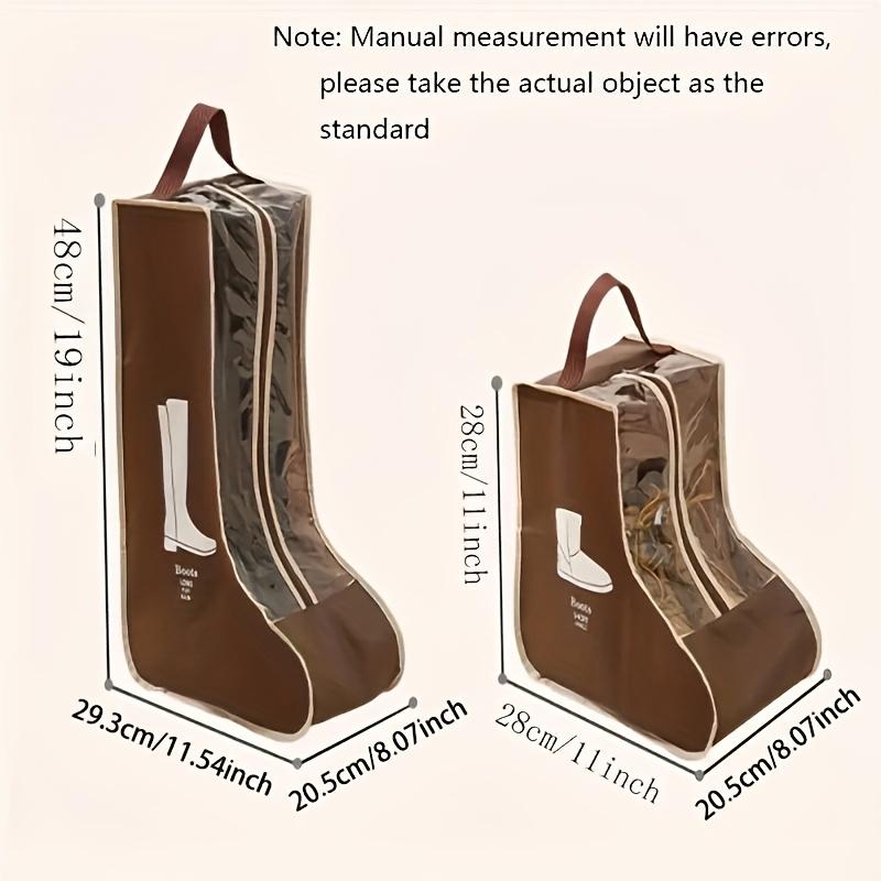 4pc Vintage Style Transparent Shoe Bag with Carry Handle for Flat Shoes, Ankle Boots, and High-Top Boots, Travel Shoe Organizer