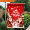 2D Flat, 2D Flat Printing Garden Flag 1pc, Santa Claus Christmas Scene Durable Single-Sided Print Yard Flag, Garden & Home Holiday Decoration, 29.97x4