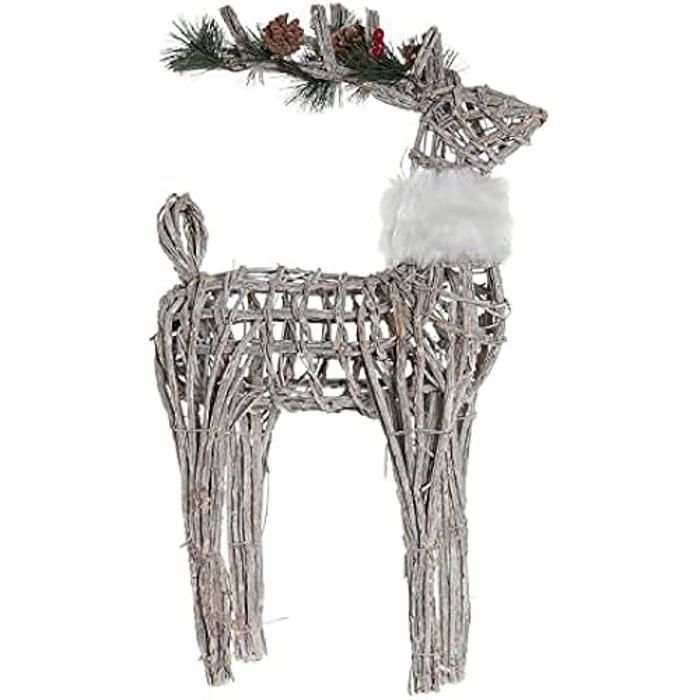 Ornement De Noël - DKD Home Decor - Standard - Blanc - Osier - 33x14x60 Cm